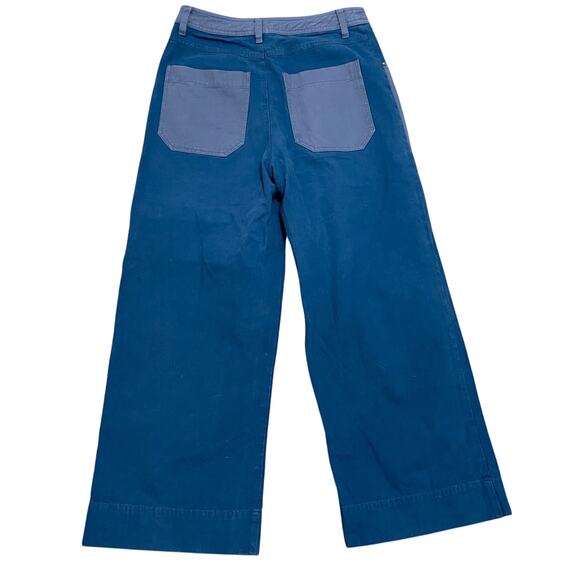 L.F. Markey Wilder Trouser Utility Workwear Wide Straight Leg Blue Gray Womens 8 - Picture 6 of 6